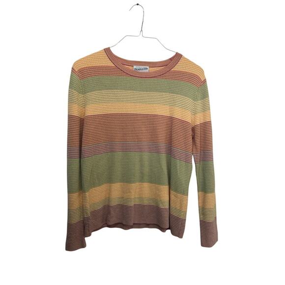 Pendleton Sweaters - Pendleton Sweater 100% Cotton Crew Neck Striped Print Multicolor Size Medium
